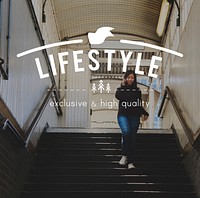 Lifestyle word overlaid on a travel photo