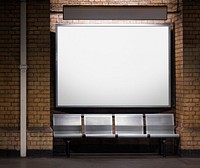 Blank mockup billboard in subway