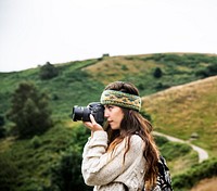 Woman Photography Camera Nature Environment Concept
