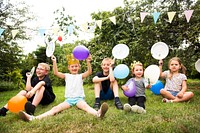 Kids enjoying the party in the garden