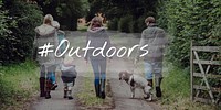 Family Outdoors Suburban Together Words