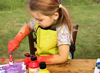 Kid enjoying painting