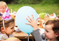 Kids enjoying the party in the garden