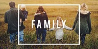 Family Together Outdoors Field Landscape