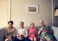 Senior Adult Use Tablet Mobile Phone Technology