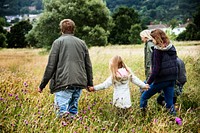 Happy family in the park