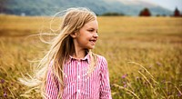 Little Girl Happiness Smiling Nature Outdoors Concept