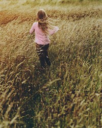 Young girl enjoy the nature