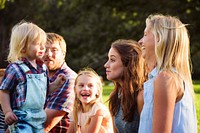 Happy family in the park