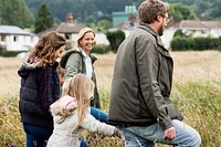 Happy family in the park