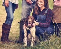 Family Dog Pet Happiness Togetherness Concept