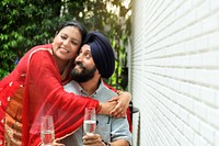 Loving senior Indian couple