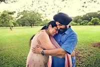 Loving senior Indian couple