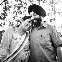 Loving senior Indian couple