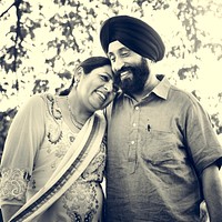 Loving senior Indian couple