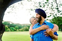 Loving senior Indian couple