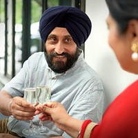 Indian Couple Dining Together Concept