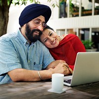 Loving senior Indian couple