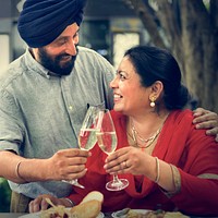 Indian Couple Dining Together Concept