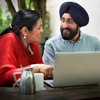 Indian Couple Dining Together Concept