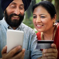 Loving senior Indian couple