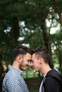 Gay Couple Love Outdoors Concept