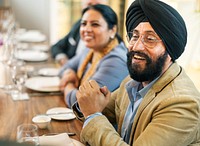 Business people dining in a restaurant