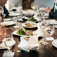 Business people dining in a restaurant