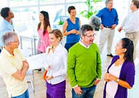 People chatting in an office