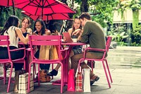 Group Of People Dining Concept