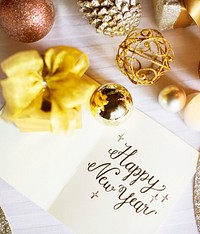 Happy New Year Celebration Greeting Card Relaxation Concept