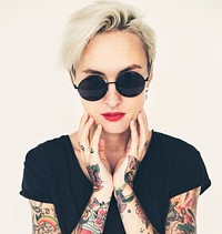 Portrait of a tattooed woman