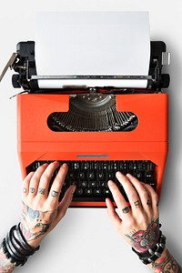 Tattoo Typewriter Machine Letter Journalism Concept