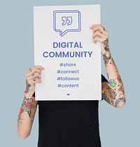 Digital Community Speech Bubble with Quotation Mark