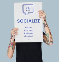 Social Socialize Speech Bubble with Quotation Mark