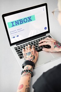 Inbox Chat Social Hashtag Graphic