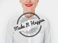 Make It Happen Life Attitude Positivity Word Graphic Stamp