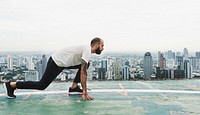 Man Exercise Workout Rooftop Concept