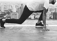 Man working out on the rooftop