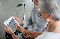 Old couple travel insurance webpage