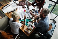 Fashion designers working together in a studio