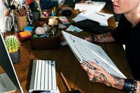 Fashion designer working in a studio