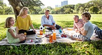 Family Picnic Outdoors Togetherness Relaxation Concept