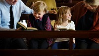 Group of religious people in a church