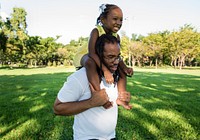 Father and Daughter Walking Field Nature Togetherness Family