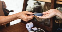People hands credit card payment transaction