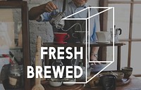 Coffee Fresh Brewed Word Graphic