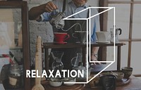 Coffee Beverage Relaxation Word Graphic