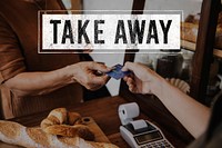 Take Away Buy Store Word Graphic