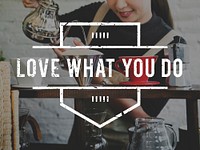Barista Love What You Do Word Phrase Graphic Stamp Banner